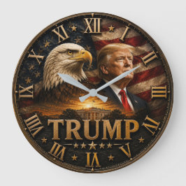 Relógio Grande President Donald Trump Patriotic Bald Eagle