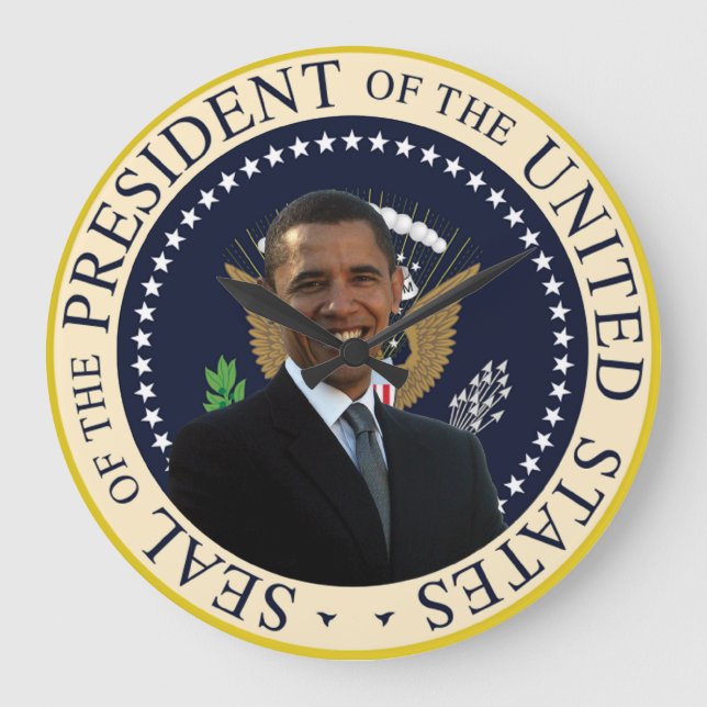 Relógio Grande Presidente Barack Obama Wall Clock (Frente)