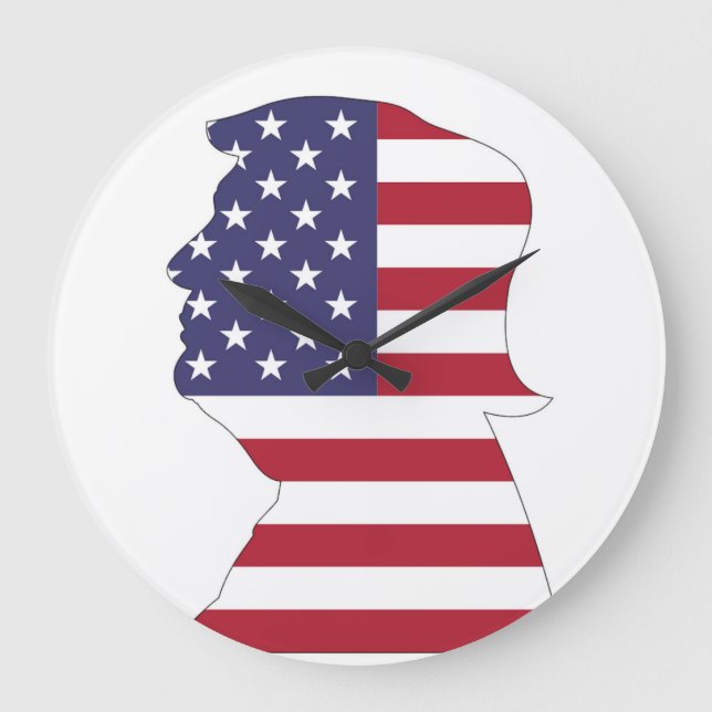 RELÓGIO GRANDE PRESIDENTE DONALD TRUMP AMERICAN FLAG (Frente)