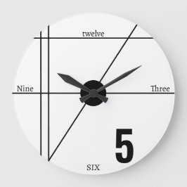 Relógio Grande Preto Mínimo Moderno Mínimo da Linha Matemática