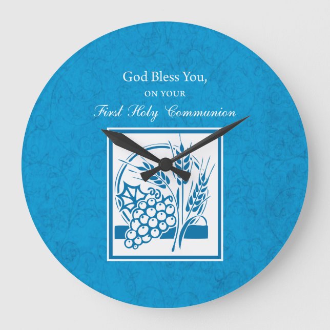 Relógio Grande Primeira Comunhão, Trigo, Uva Azul (Frente)