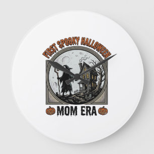 Relógio Grande Primeira Mãe de Halloween Gravura Vintage Bruxa As