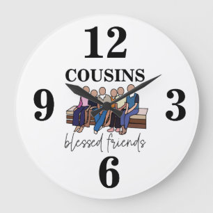 Relógio Grande Primos Amigos Abençoados Reunião de Família