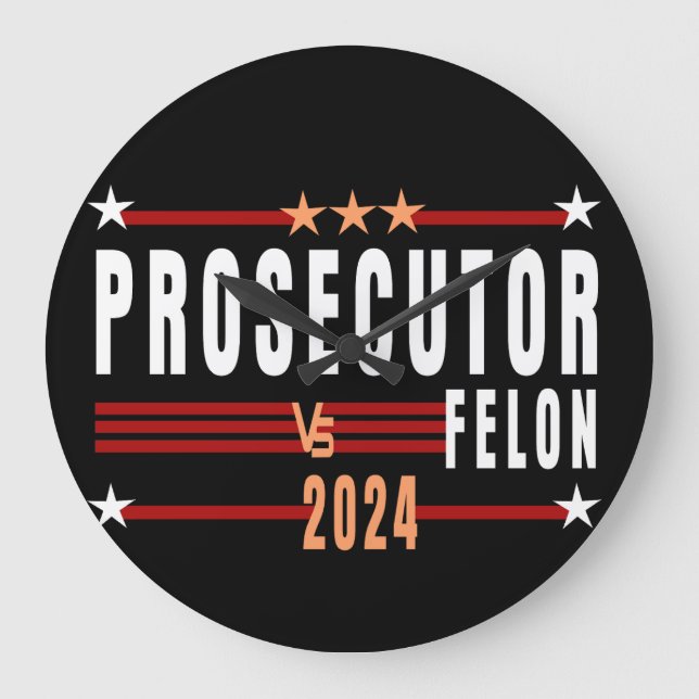 Relógio Grande Procurador Vs Felon 2024 Wall Clock (Frente)