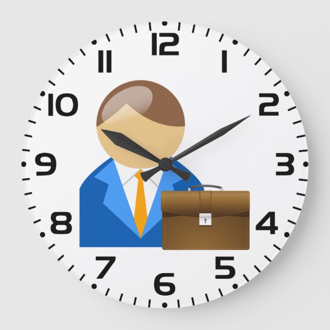 Relógio Grande Professional Businessman Icon with Briefcase (Frente)