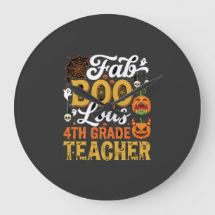Relógio Grande Professor de 4ª série Faboolous no Halloween