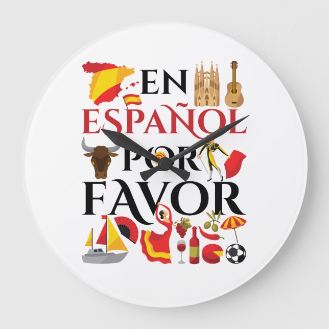 Relógio Grande Professor Espanol Por Favor (Frente)