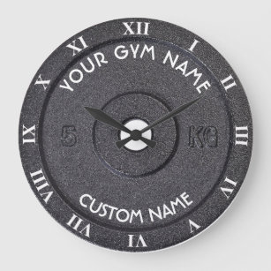 Relógio Grande Proprietário ou Usuário do Gym com Texto Curvo Eng