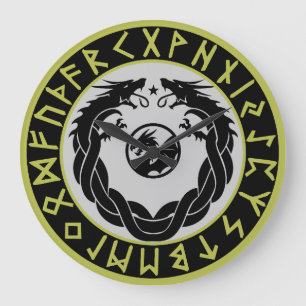 Relógio Grande Proteção de Rune Viking Dragão