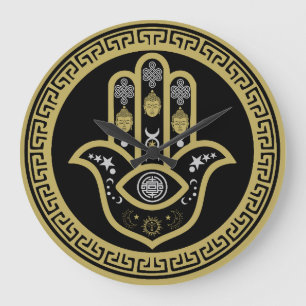 Relógio Grande Proteção do Olho Mau da Mão Hamsa