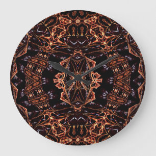 Relógio Grande Psychedelic Fractal Flames Clock
