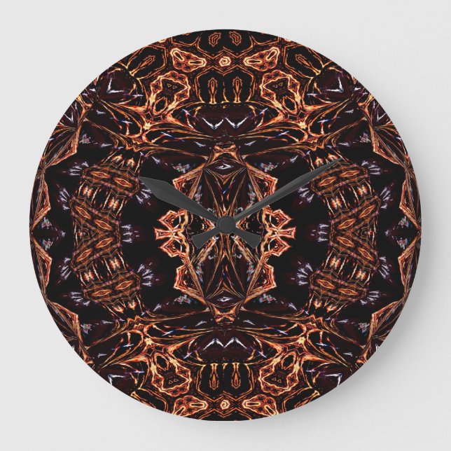 Relógio Grande Psychedelic Fractal Flames Clock (Frente)