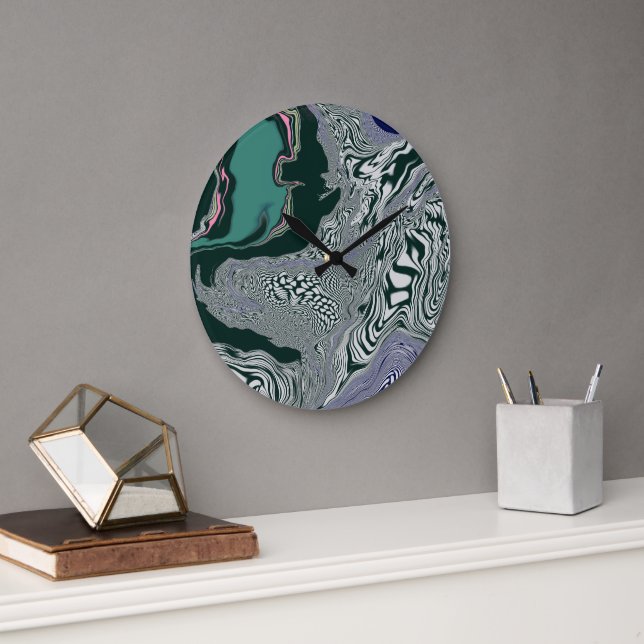 Relógio Grande Psychedelic Marble Swirl (Escritório)