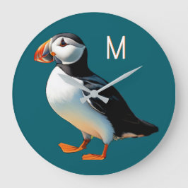 Relógio Grande Puffin-do-Atlântico Vida Selvagem Costeira Monogra