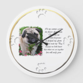 Relógio Grande Pug Lovers Art