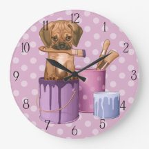 Puggle no pote de pintura