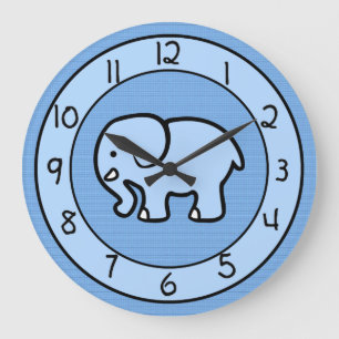 Relógio Grande Pulso de disparo azul do elefante para o quarto
