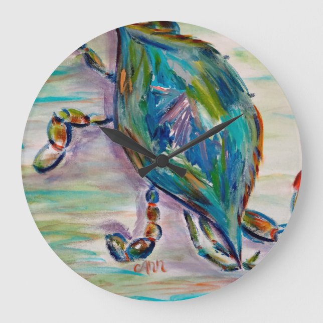 Relógio Grande Pulso de disparo colorido lunático do caranguejo (Frente)