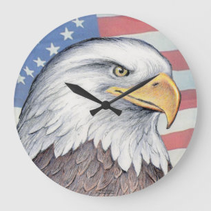 Relógio Grande "Pulso de disparo da águia americana americana" d