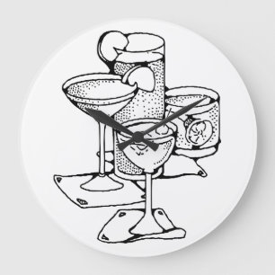 Relógio Grande Pulso de disparo da hora do cocktail