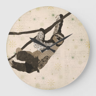 Relógio Grande Pulso de disparo da preguiça do café & do creme 