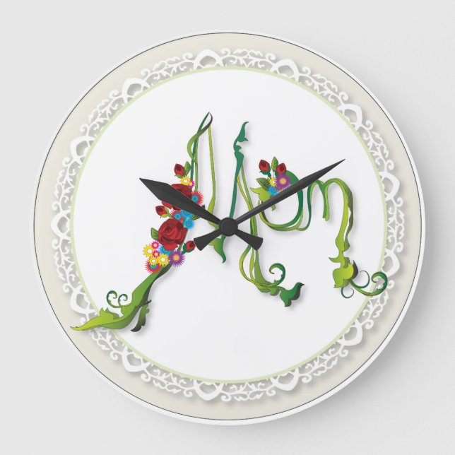 Relógio Grande Pulso de disparo de parede acrílico da mamã (Frente)