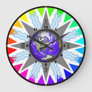 Relógio Grande Pulso de disparo de parede colorido da terra do