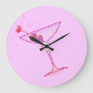 RELÓGIO GRANDE PULSO DE DISPARO DE PAREDE COR-DE-ROSA DE MARTINI