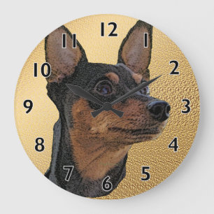 Relógio Grande Pulso de disparo de parede da arte do Pinscher