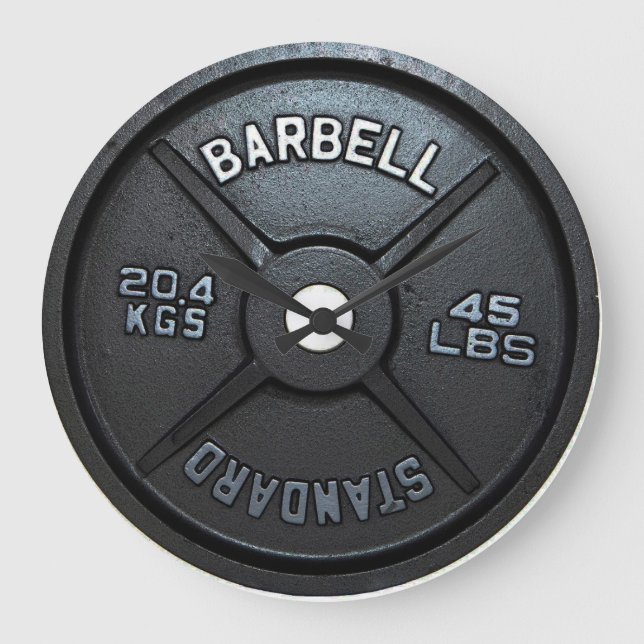 Relógio Grande Pulso de disparo de parede da placa do Barbell (Frente)