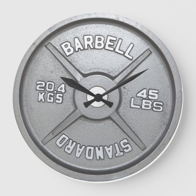 Relógio Grande Pulso de disparo de parede da placa do Barbell (Frente)