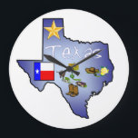 Relógio Grande Pulso de disparo de parede de Texas<br><div class="desc">O grande estado do Texas em um pulso de disparo de parede.</div>