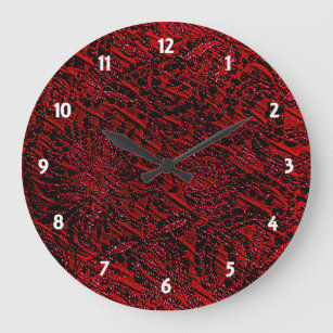 Relógio Grande Pulso de disparo de parede decorativo vermelho do