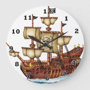 Relógio Grande Pulso de disparo de parede do navio de pirata