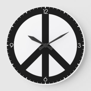 Relógio Grande Pulso de disparo de parede do sinal de paz
