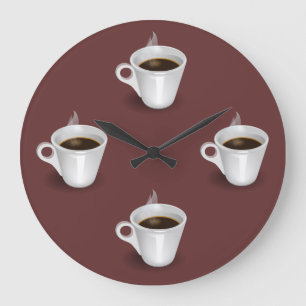 Relógio Grande Pulso de disparo de parede do tempo do café