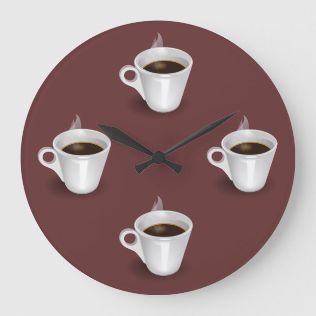 Relógio Grande Pulso de disparo de parede do tempo do café (Frente)