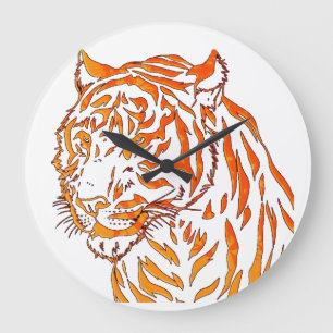 Relógio Grande Pulso de disparo de parede do tigre