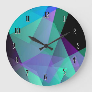 Relógio Grande Pulso de disparo de parede redondo roxo & verde