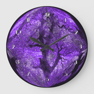 Relógio Grande Pulso de disparo de parede roxo da meia-noite