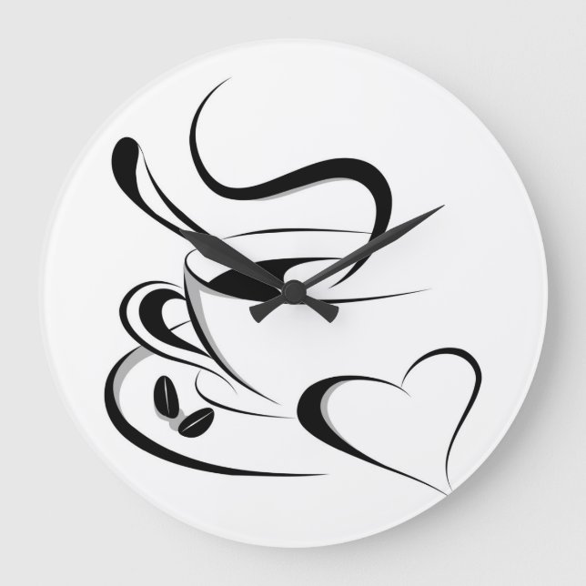 Relógio Grande pulso de disparo do amor do café (Frente)