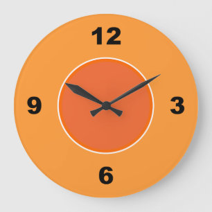 Relógio Grande Pulso de disparo preto alaranjado de dois números