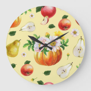 Relógio Grande Pumpkin, crisântemo: ilustração da fruta de outono