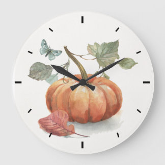Relógio Grande Pumpkin De Queda Russa Aquarela