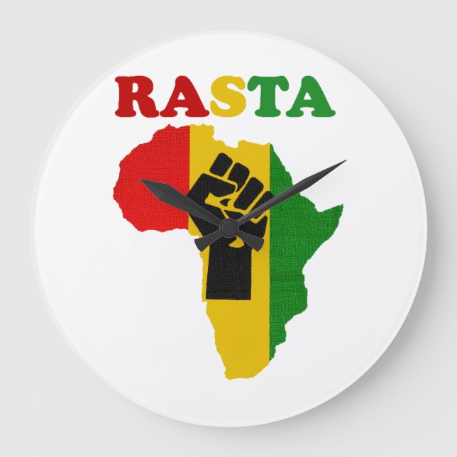 Relógio Grande Punho do poder preto de Rasta sobre o pulso de (Frente)