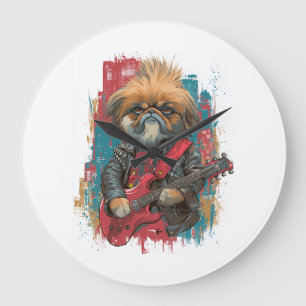 Relógio Grande Punk Rock Pekingese ï¿½ Cão Rebelde