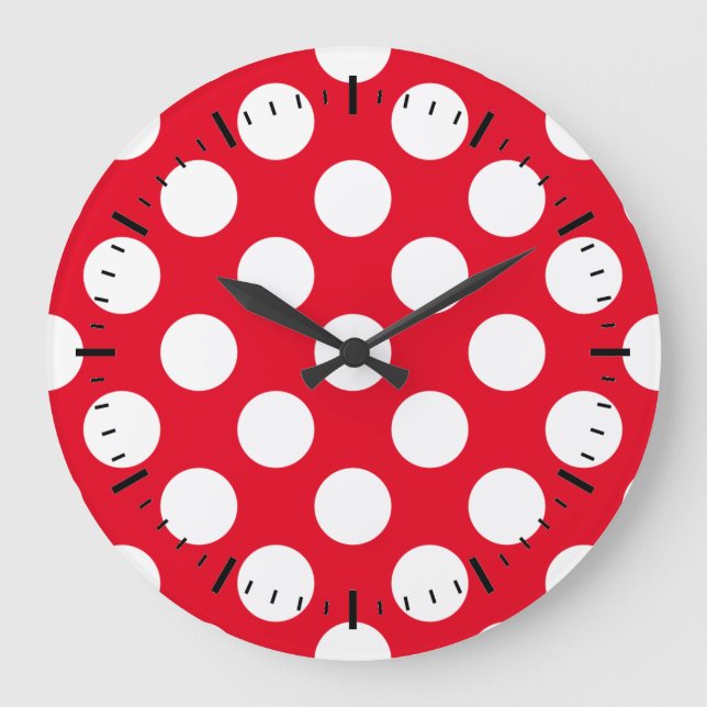 Relógio Grande Punkte Weiss Rot (Frente)