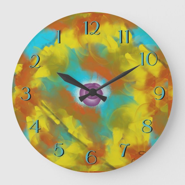 Relógio Grande Purple Fruit   Backward Clock (Frente)