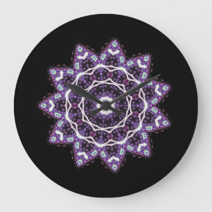 Relógio Grande Purple Mandala