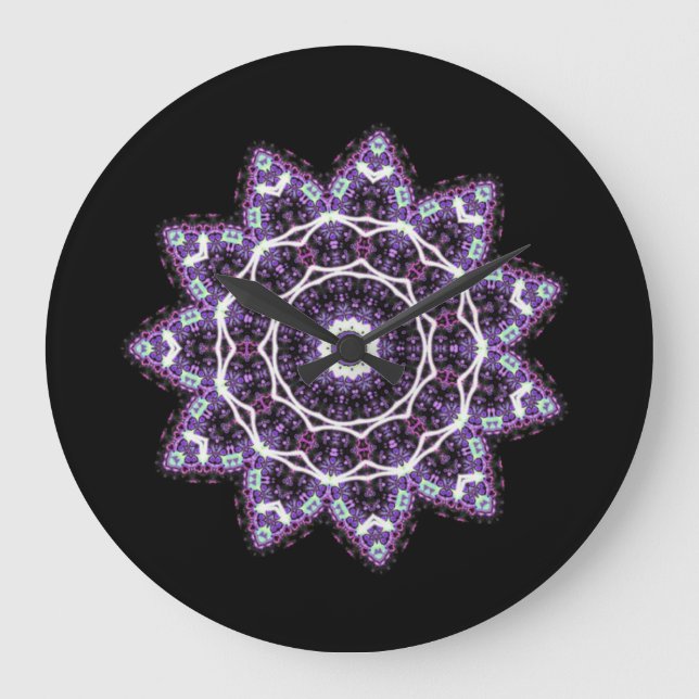 Relógio Grande Purple Mandala (Frente)